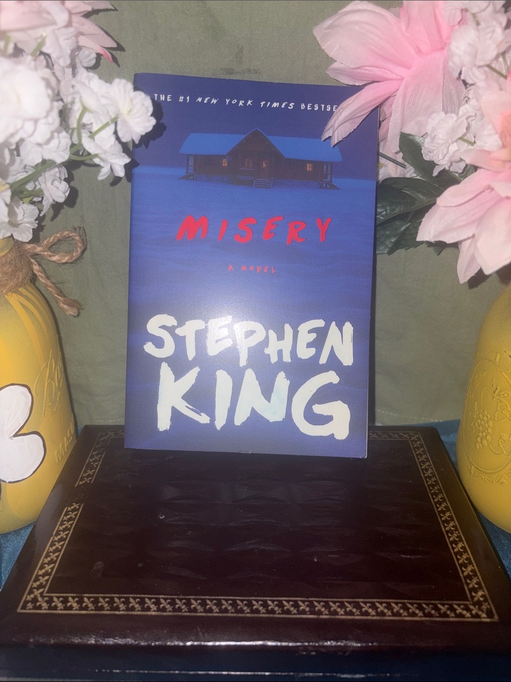 Misery by Stephen King — Deep Blue Paperback Book
